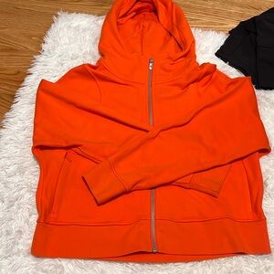 Cotton French terry zip up, barley worn